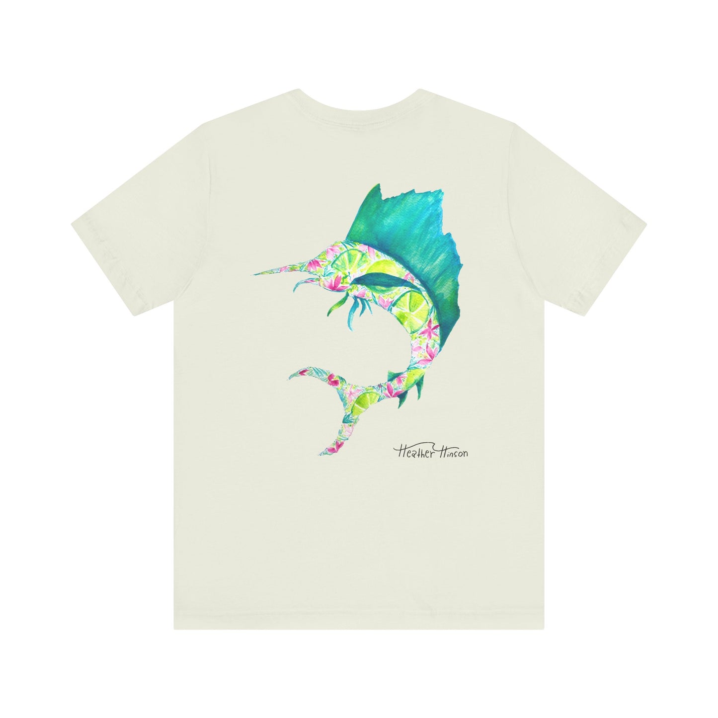 T-Shirt with Vibrant Marlin Design, sailfish, lime, Fishing Lover's Tee, Nautical Themed Shirt, Gift for Anglers, Summer Casual Wear