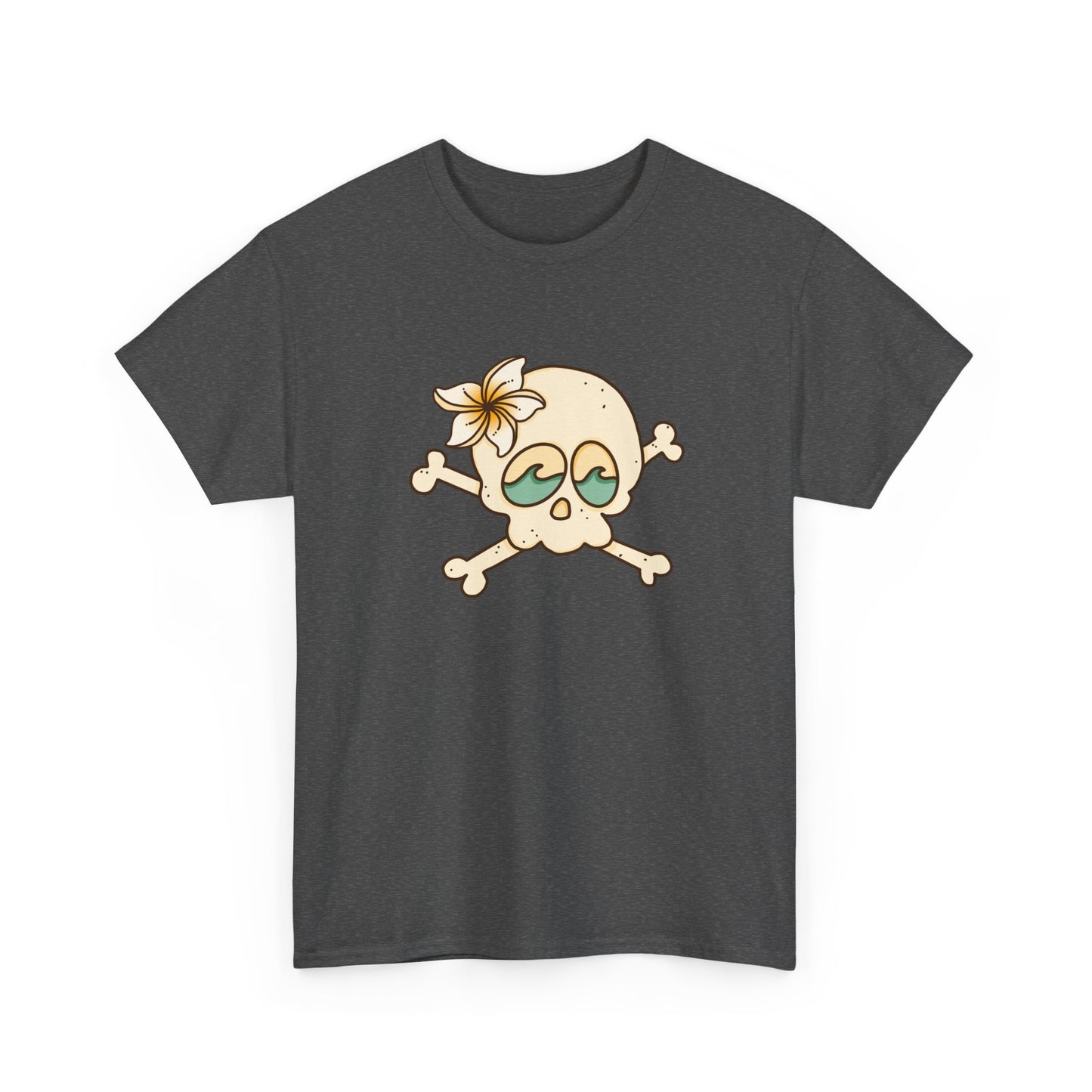 Beach Bum Unisex Tee - Skull and Wave Design