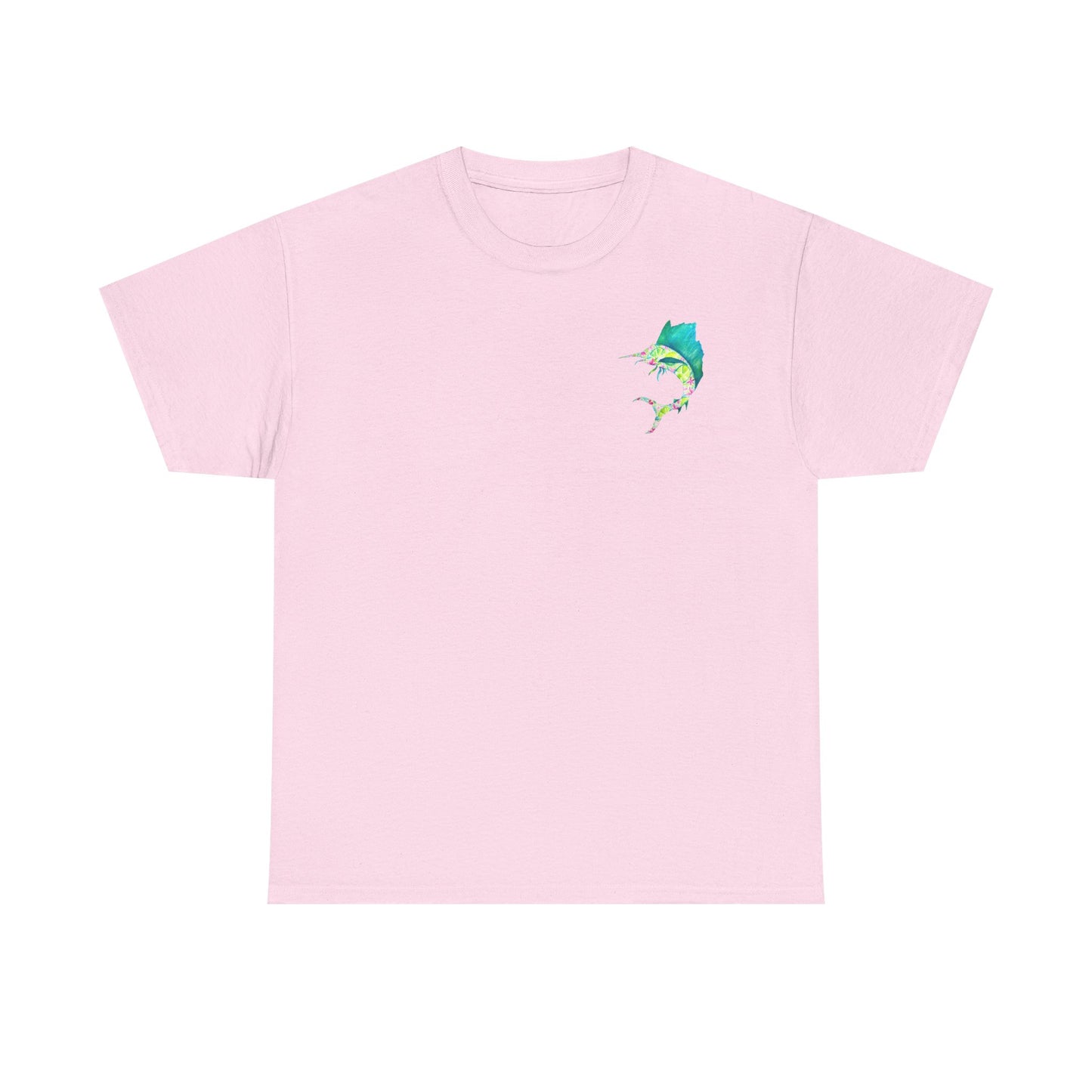 Tropical Sailfish Unisex Tee - Ocean and Floral Design