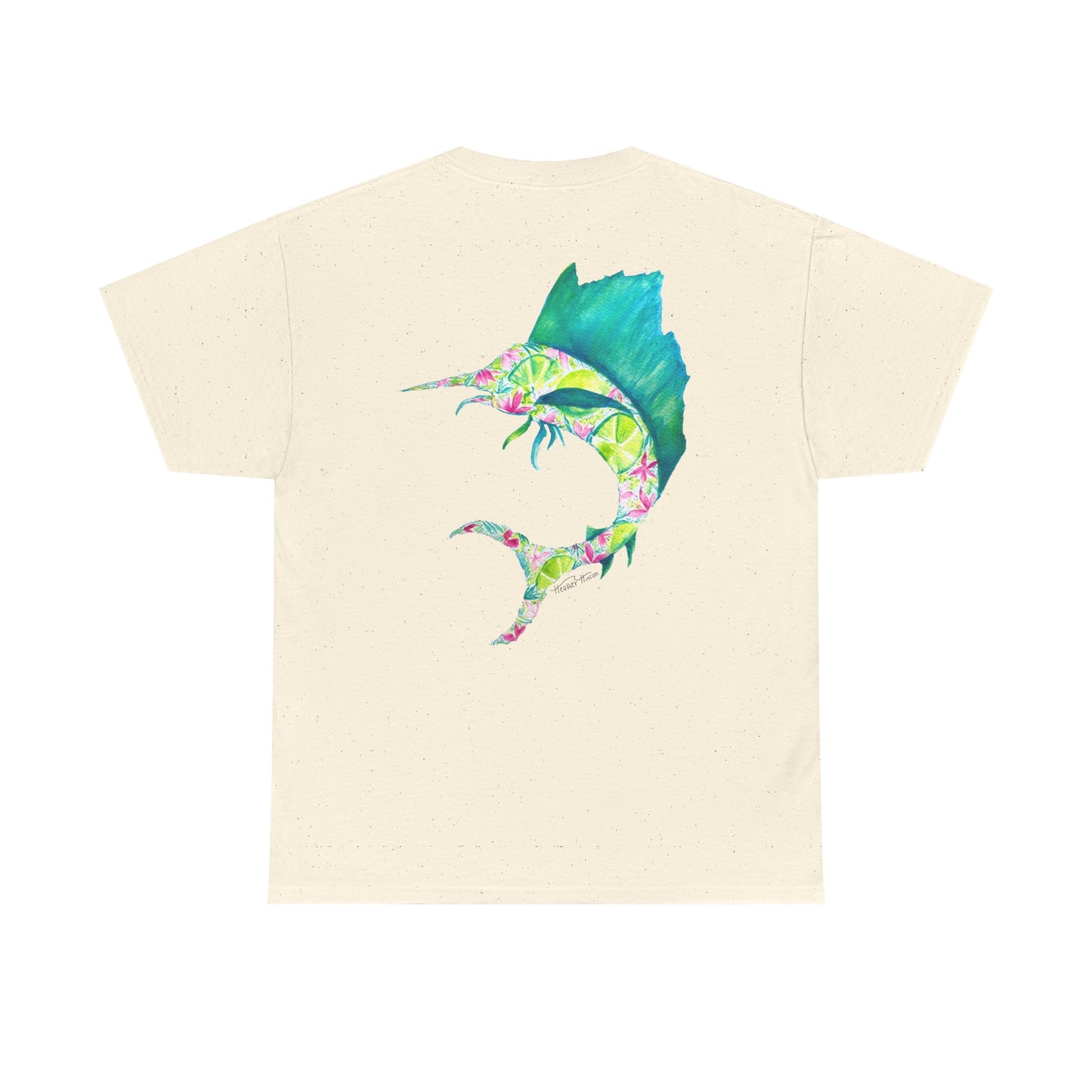 Tropical Sailfish Unisex Tee - Ocean and Floral Design
