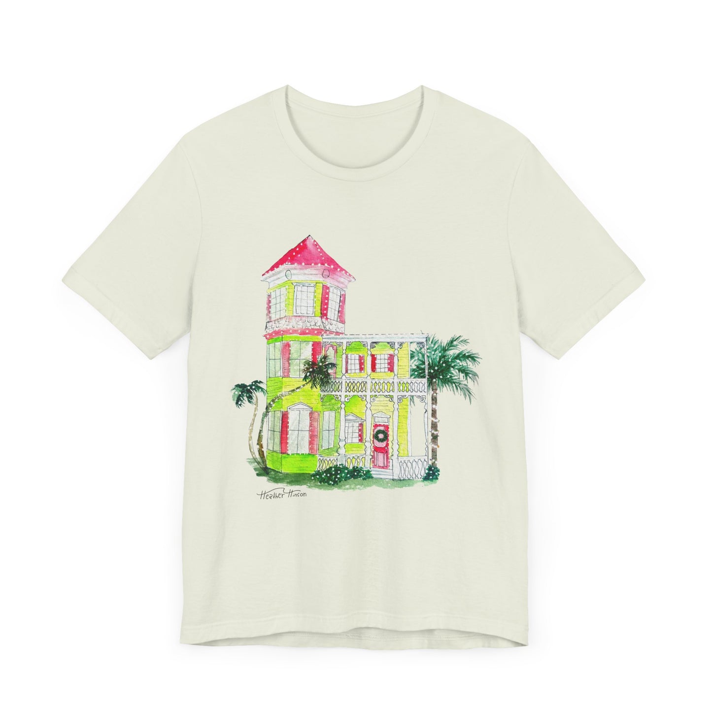 T-Shirt Key West Christmas Festive Holidays Coastal House Florida Palm Trees