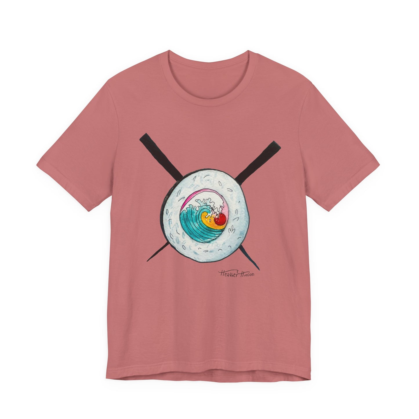 Surf Inspired Unisex Tee, Beach Vibes, Gift for beach lovers, Sushi, Casual Wear, Summer Fashion, Ocean Lover Gift
