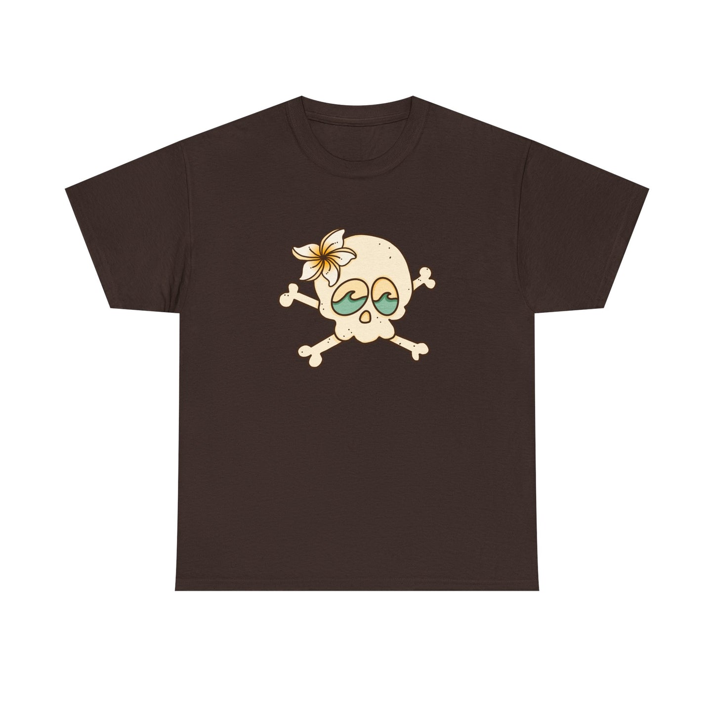 Beach Bum Unisex Tee - Skull and Wave Design