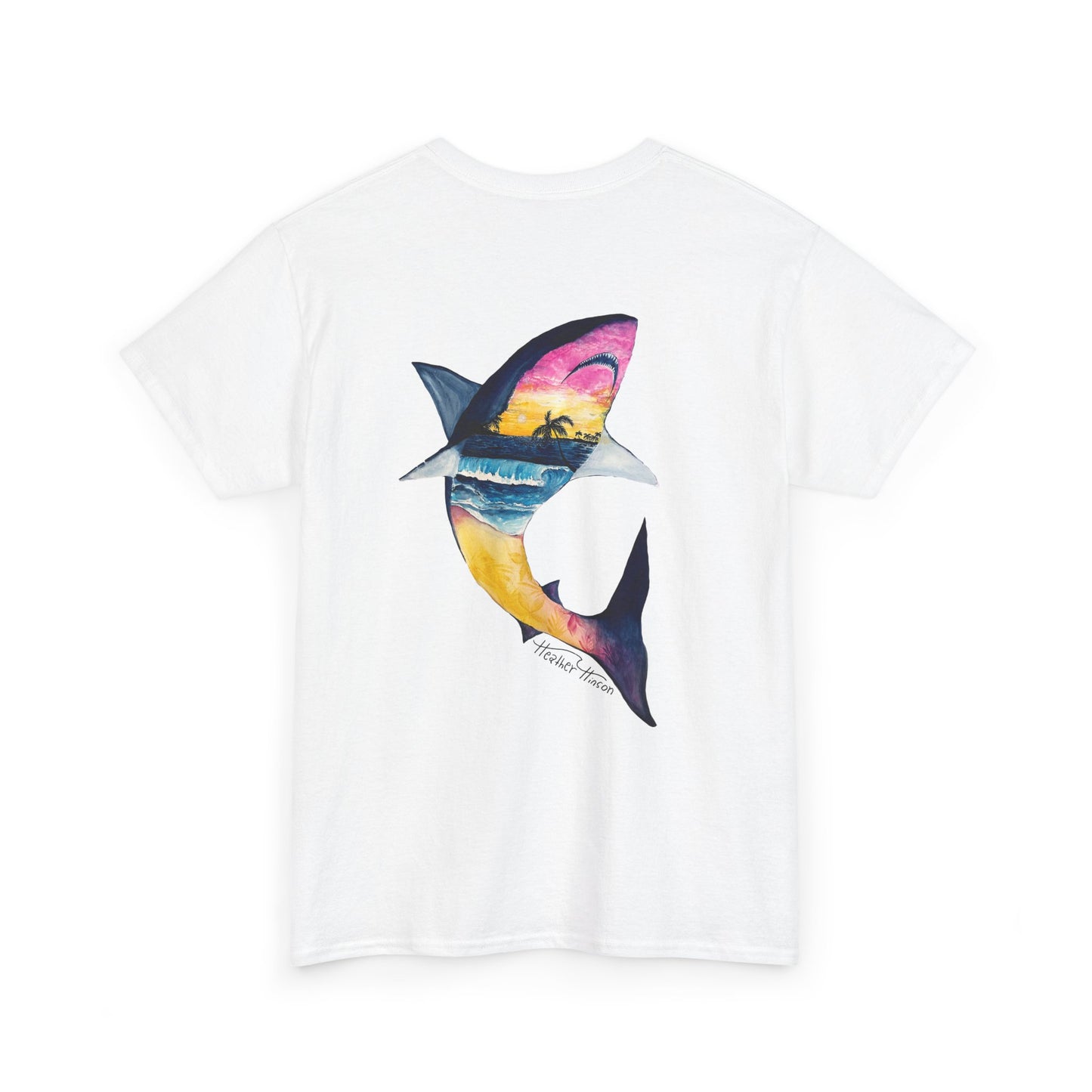 Sunset White Shark Tee