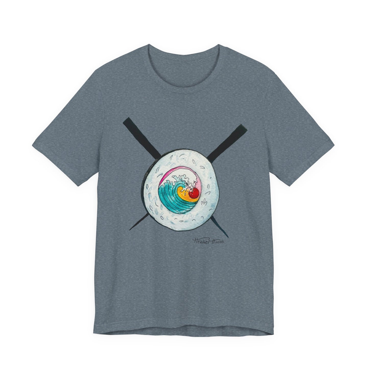 Surf Inspired Unisex Tee, Beach Vibes, Gift for beach lovers, Sushi, Casual Wear, Summer Fashion, Ocean Lover Gift
