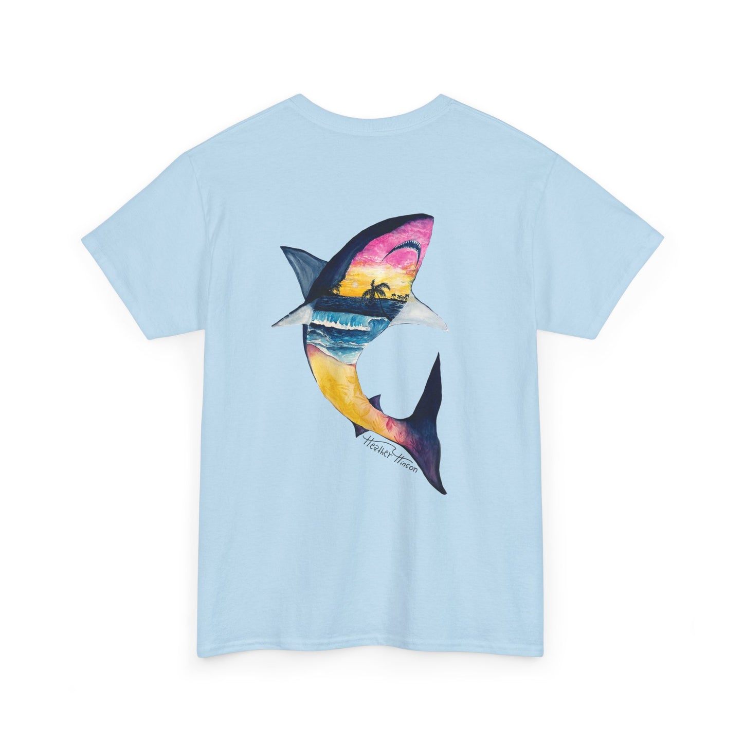Sunset White Shark Tee
