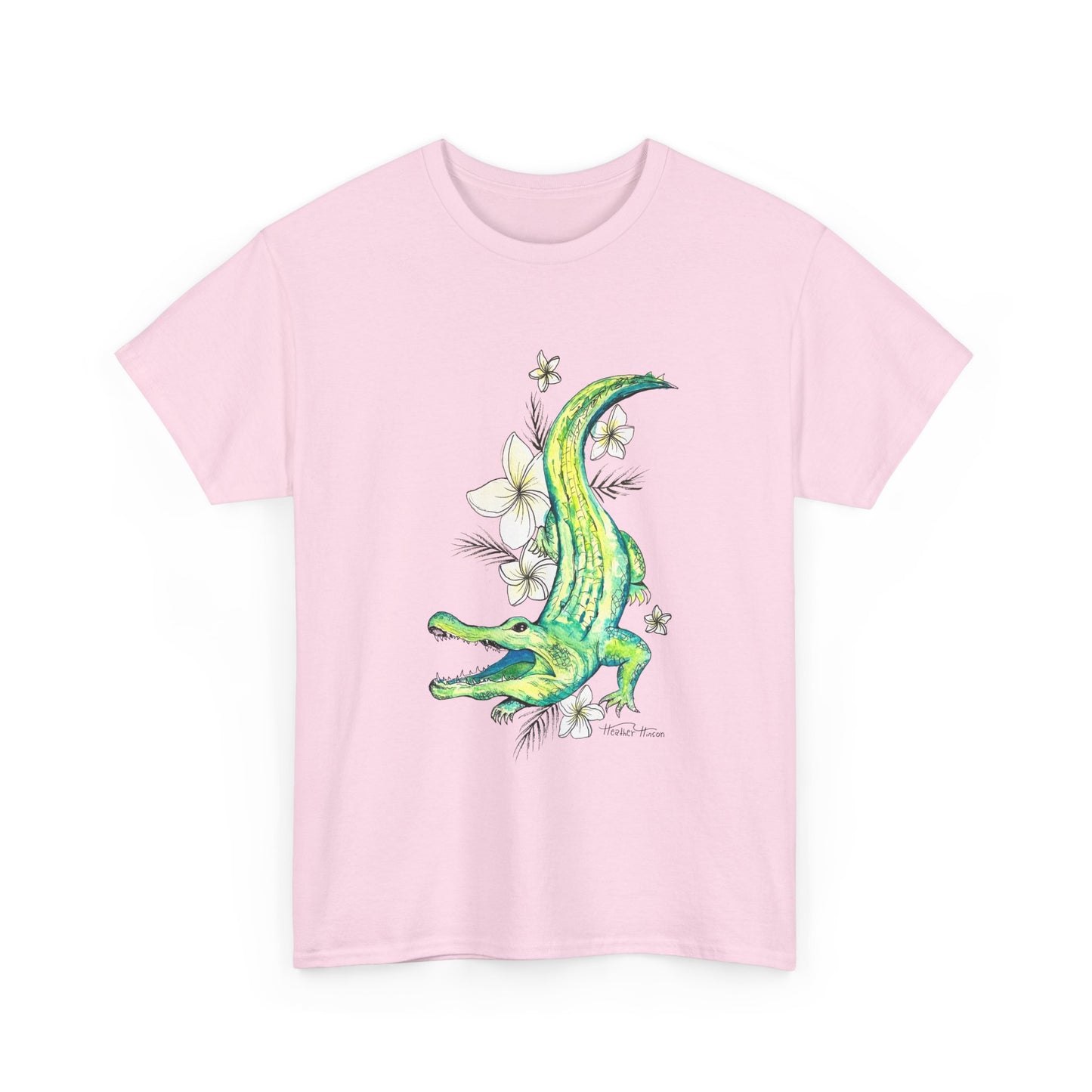 Alligator floral watercolor T shirt