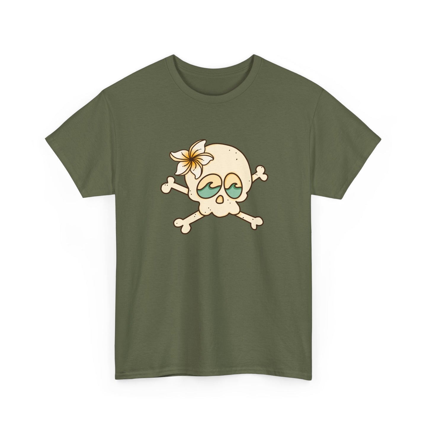 Beach Bum Unisex Tee - Skull and Wave Design