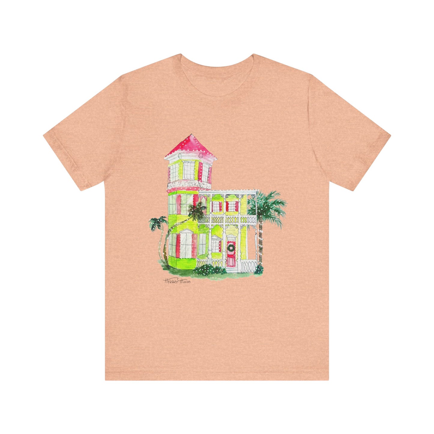 T-Shirt Key West Christmas Festive Holidays Coastal House Florida Palm Trees