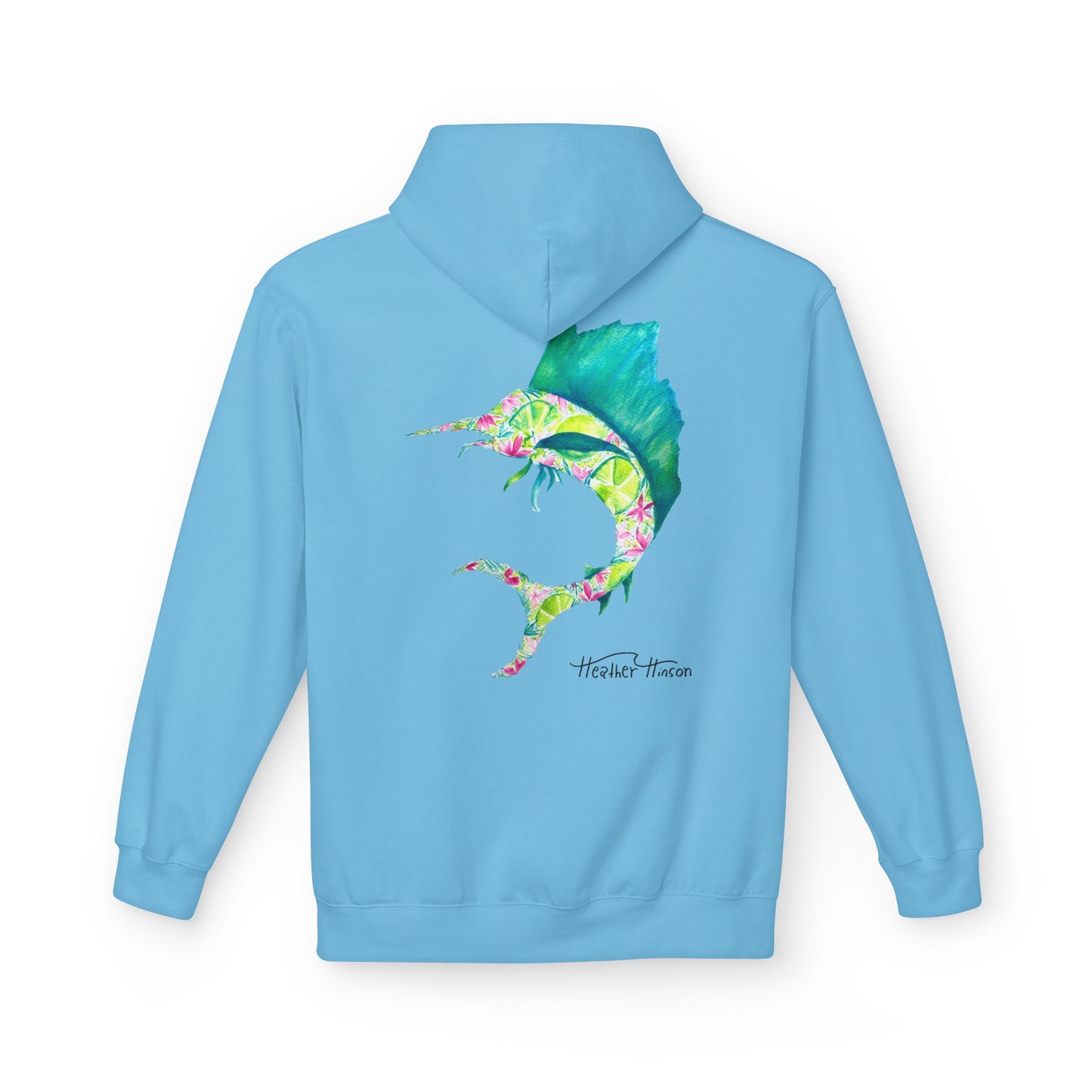 Colorful Marlin Hoodie, Fishing Apparel, Gift for Anglers, Sailfish, Floral, Summer Vibes, Beachwear, Unisex Hoodie, Graphic Sweatshirt