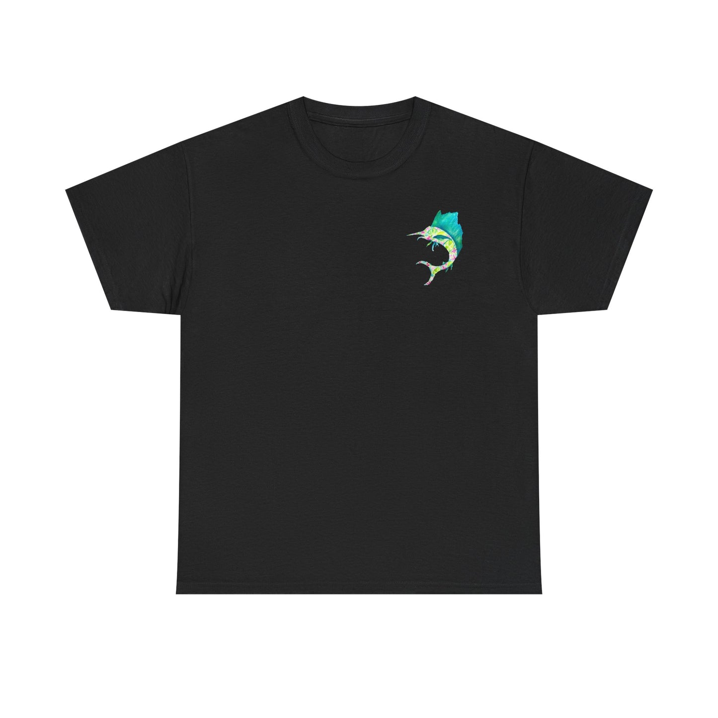 Tropical Sailfish Unisex Tee - Ocean and Floral Design