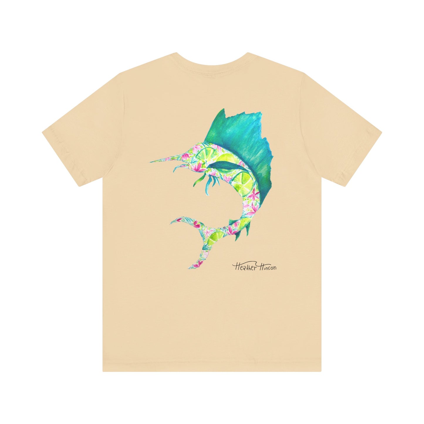 T-Shirt with Vibrant Marlin Design, sailfish, lime, Fishing Lover's Tee, Nautical Themed Shirt, Gift for Anglers, Summer Casual Wear