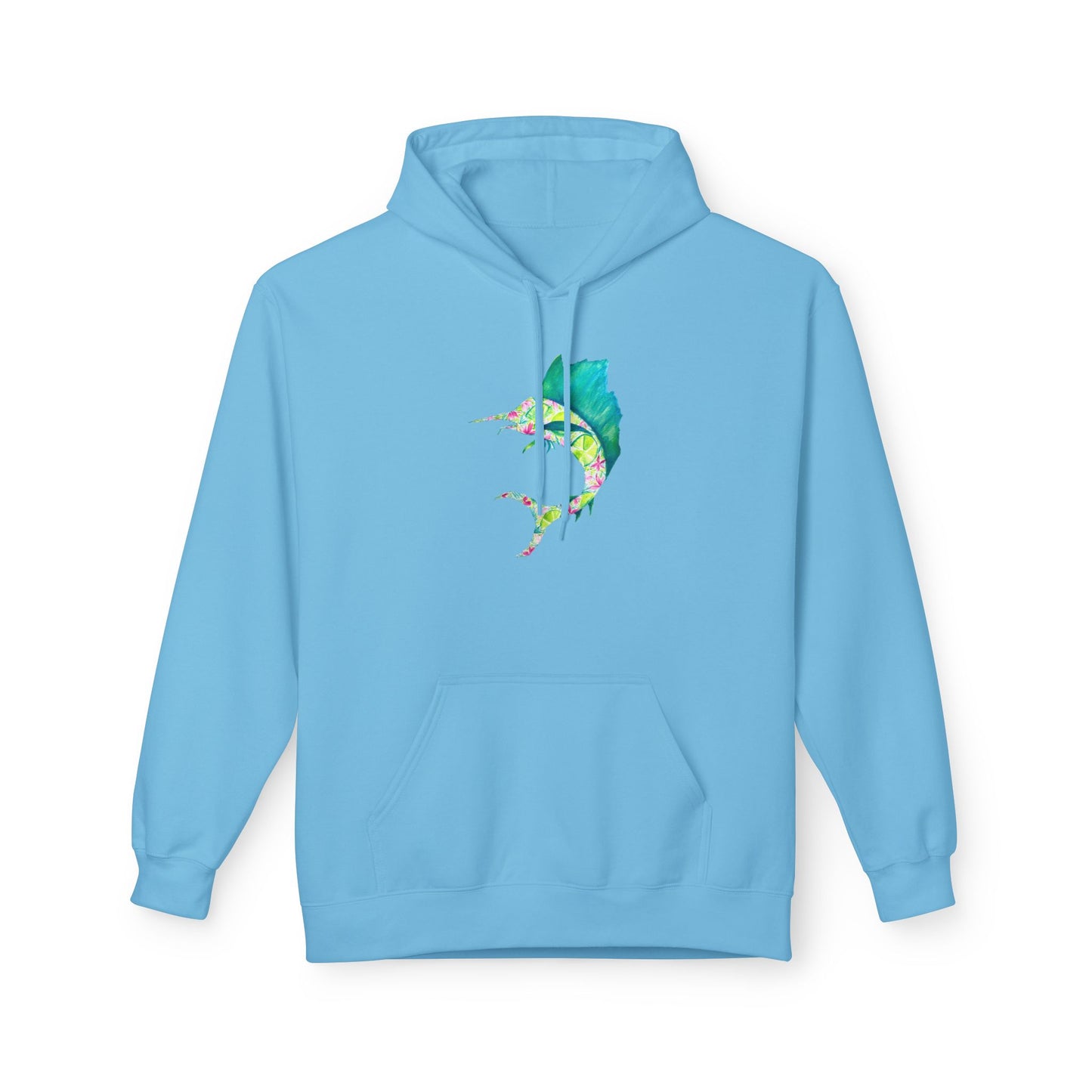 Colorful Marlin Hoodie, Fishing Apparel, Gift for Anglers, Sailfish, Floral, Summer Vibes, Beachwear, Unisex Hoodie, Graphic Sweatshirt