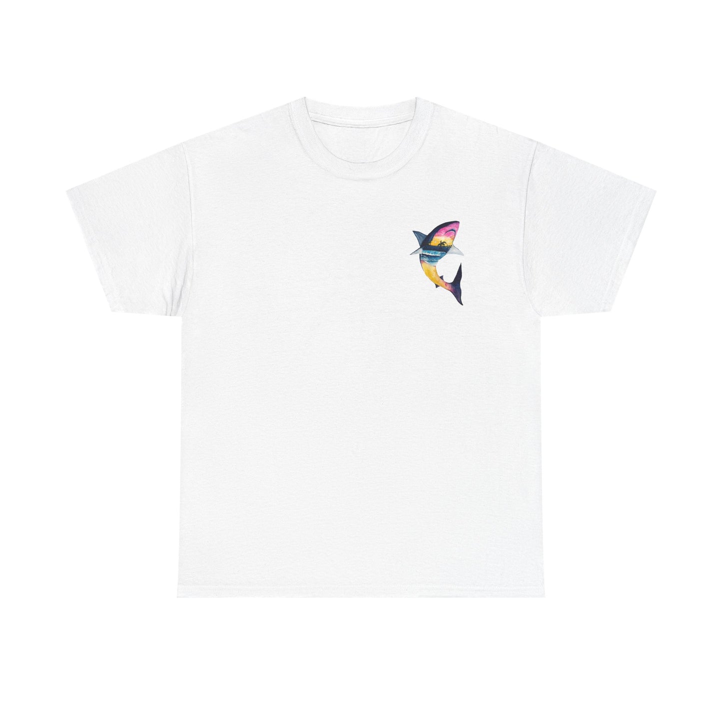 Sunset White Shark Tee
