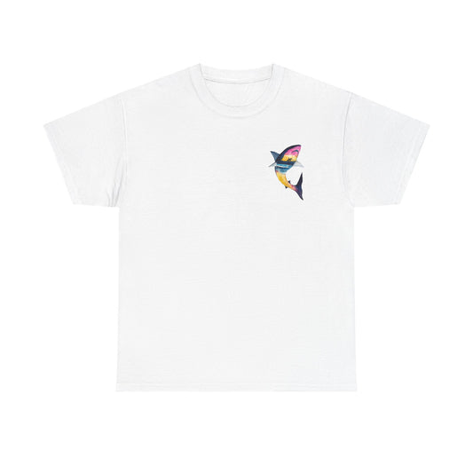 Sunset White Shark Tee