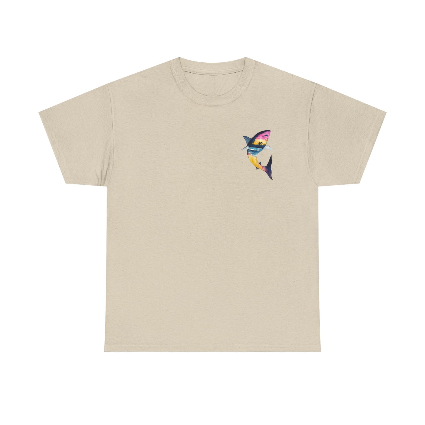 Sunset White Shark Tee