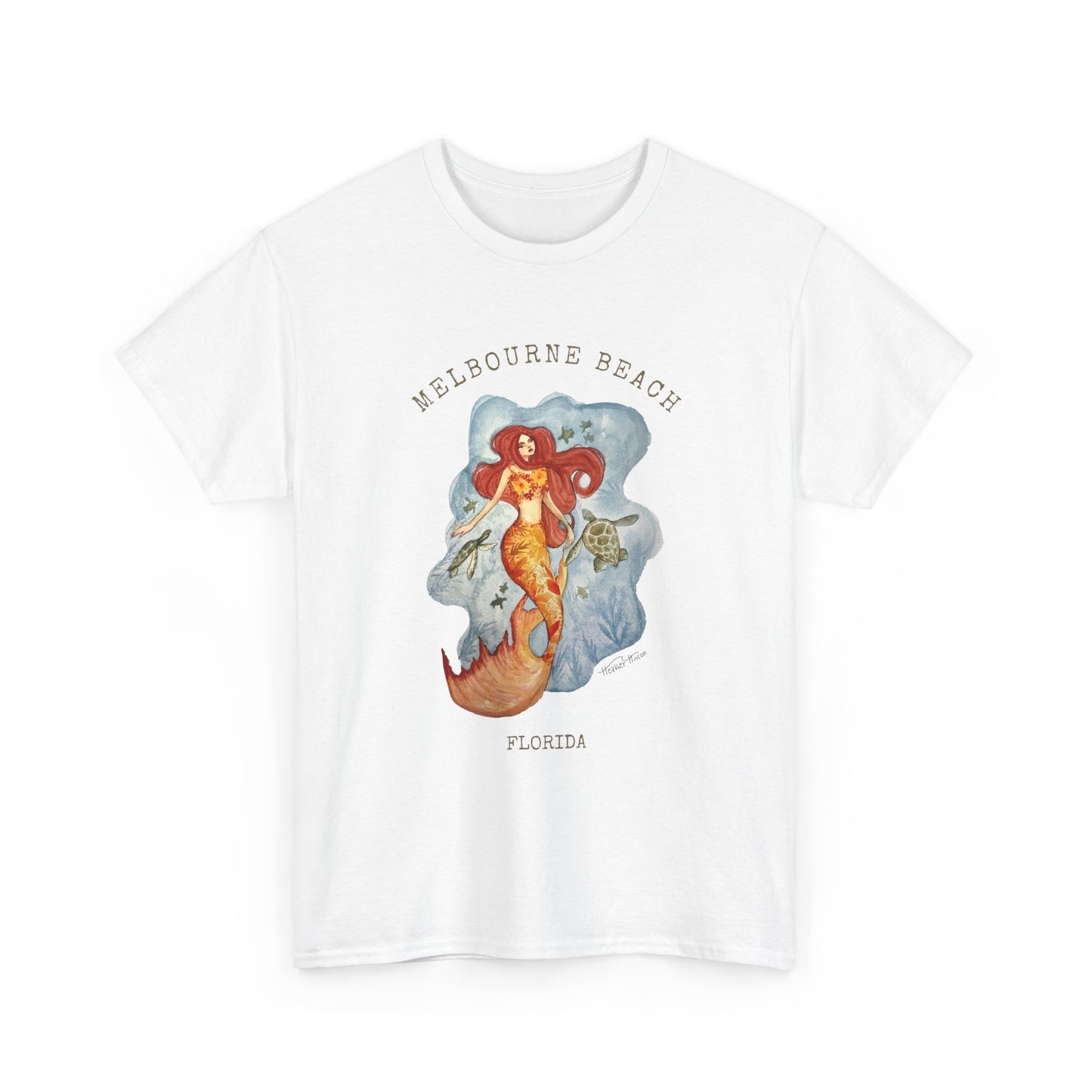 Melbourne Beach Mermaid Tee — Vintage Florida Beach Graphic T-Shirt - Florida Mermaid Series