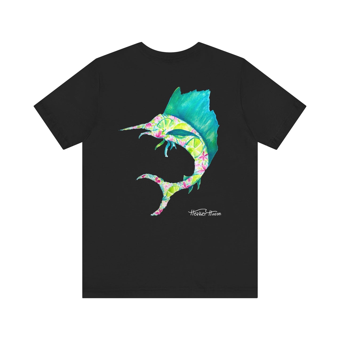 T-Shirt with Vibrant Marlin Design, sailfish, lime, Fishing Lover's Tee, Nautical Themed Shirt, Gift for Anglers, Summer Casual Wear