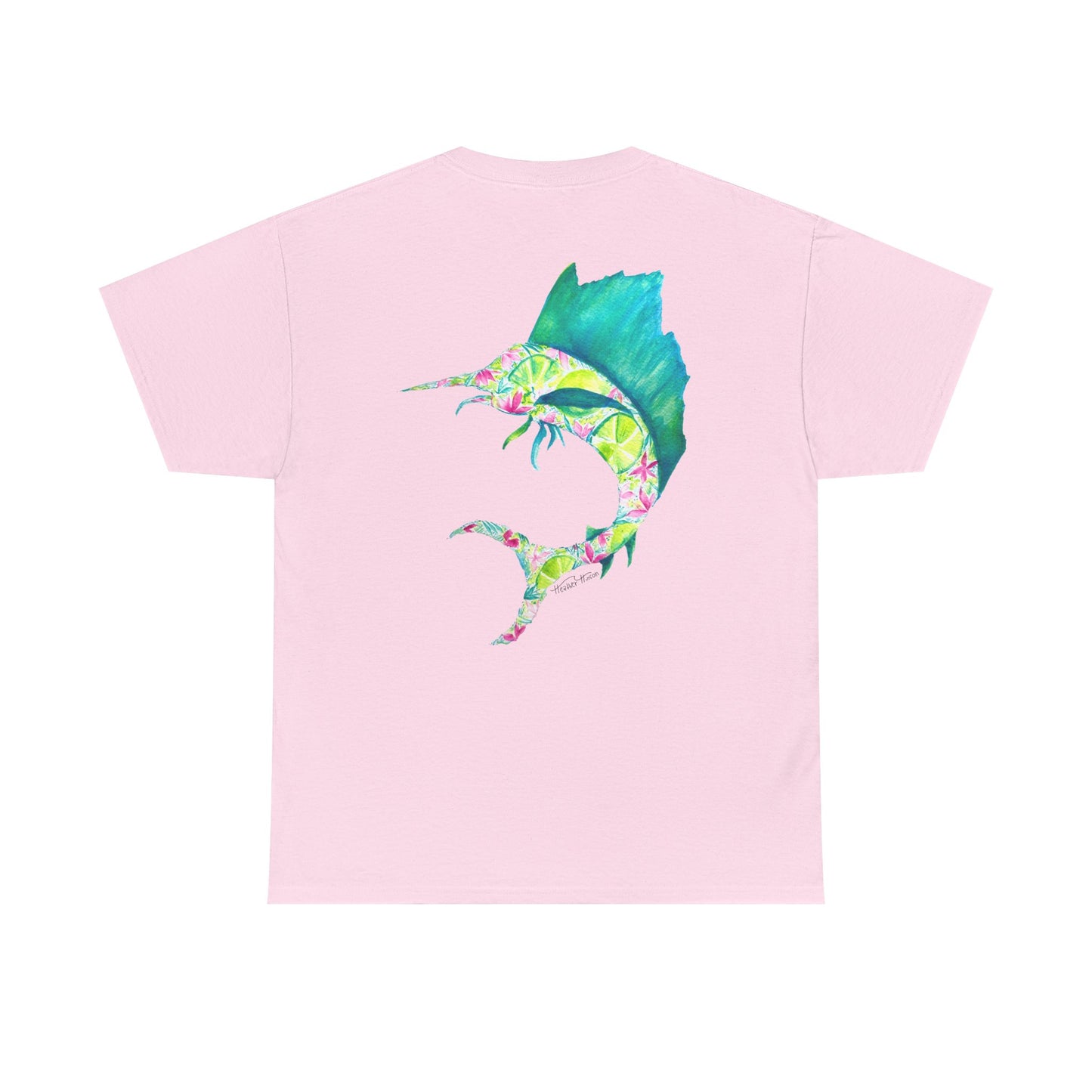 Tropical Sailfish Unisex Tee - Ocean and Floral Design