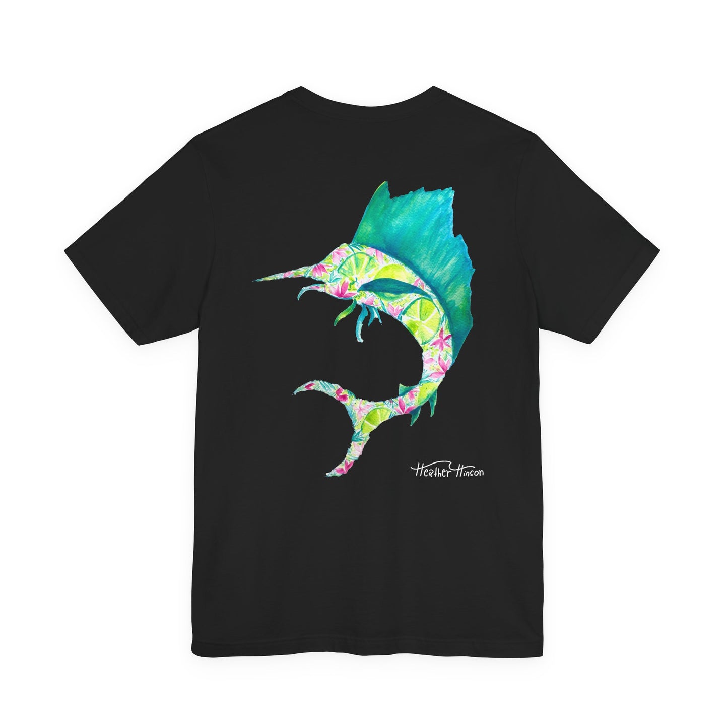 T-Shirt with Vibrant Marlin Design, sailfish, lime, Fishing Lover's Tee, Nautical Themed Shirt, Gift for Anglers, Summer Casual Wear