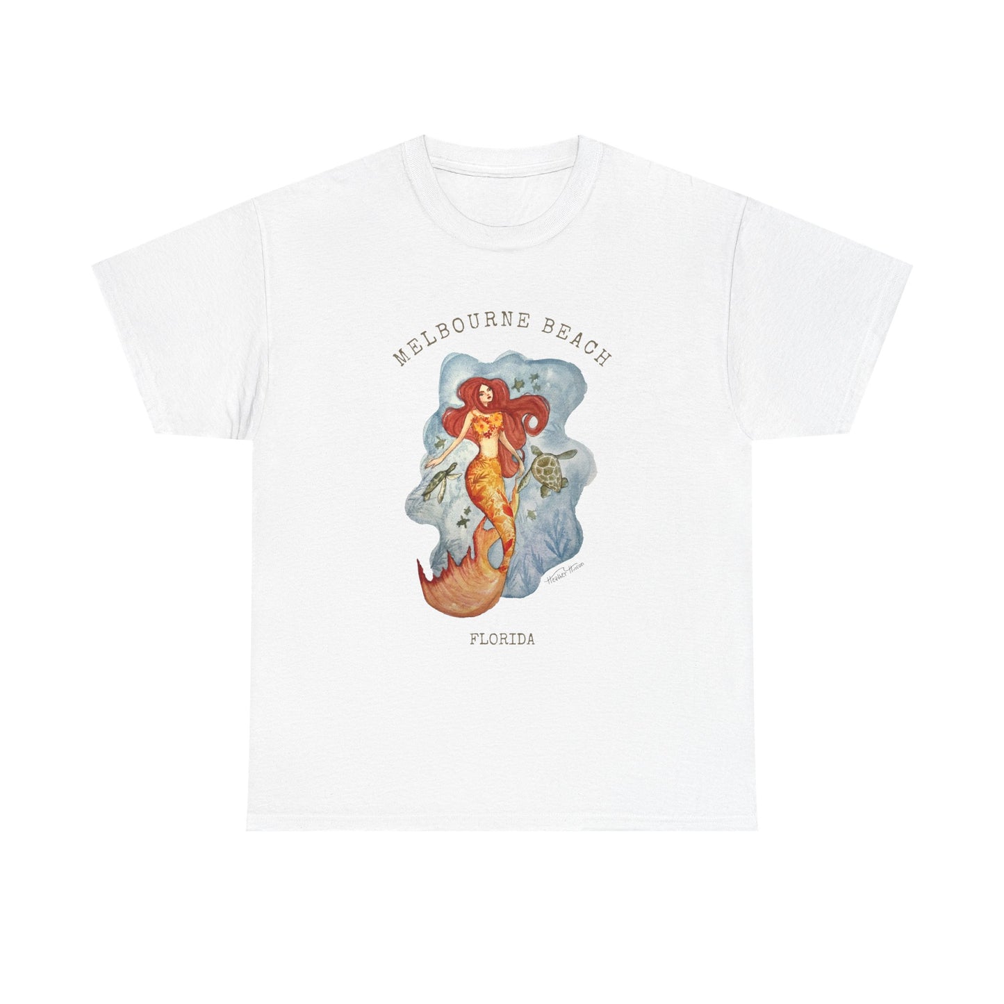 Melbourne Beach Mermaid Tee — Vintage Florida Beach Graphic T-Shirt - Florida Mermaid Series