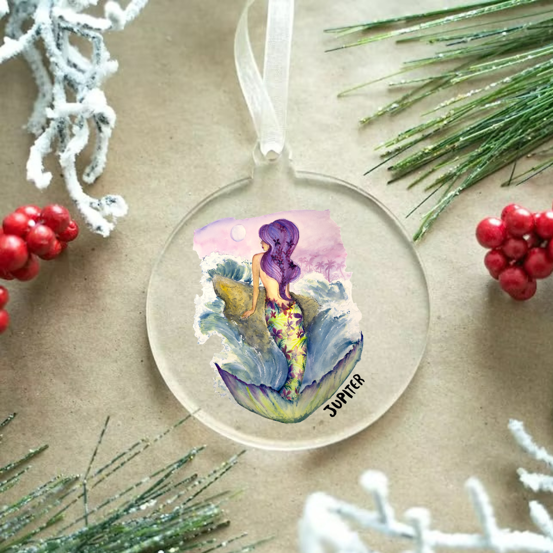 Coastal Christmas ornament - Jupiter mermaid