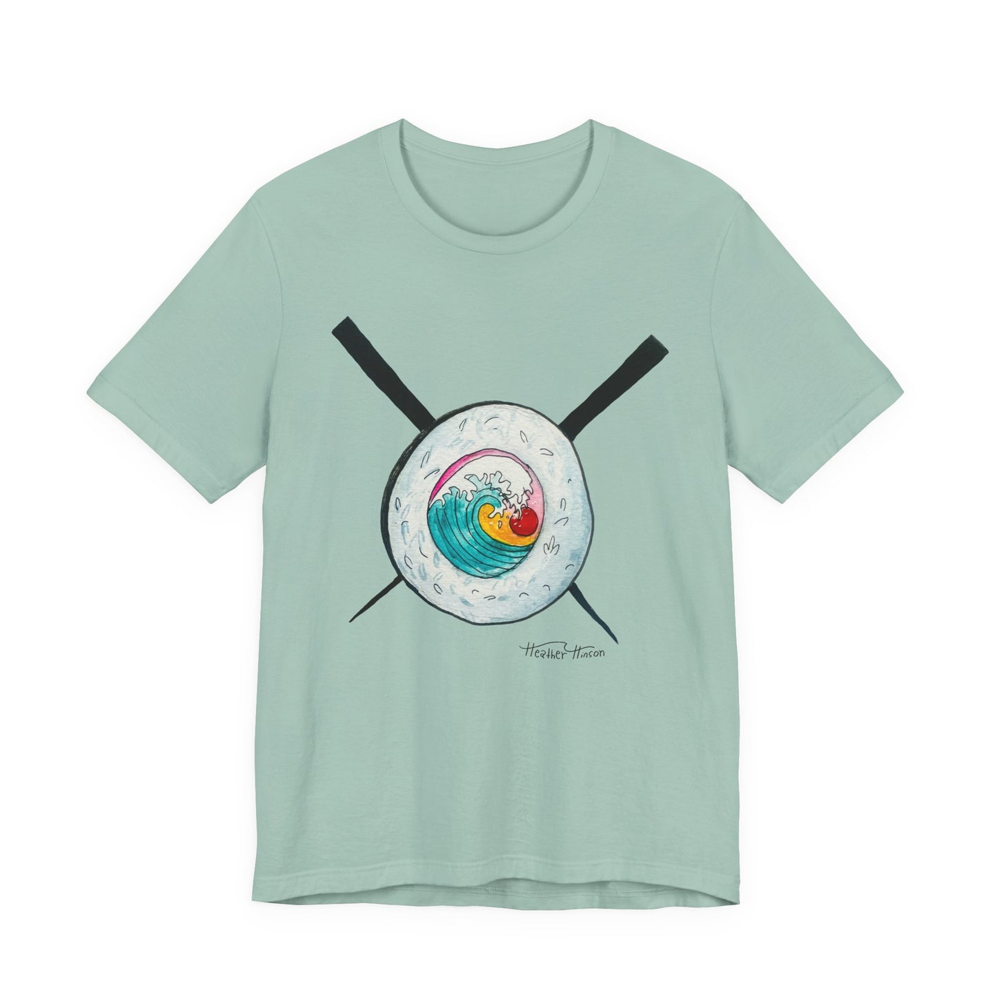 Surf Inspired Unisex Tee, Beach Vibes, Gift for beach lovers, Sushi, Casual Wear, Summer Fashion, Ocean Lover Gift