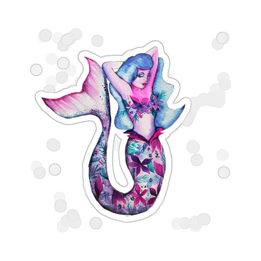 Mermaid Die-Cut Stickers, Colorful Laptop Decor, Custom Art Stickers, Unique Gift for Ocean Lovers, Fun Party Favors, Journal Decor