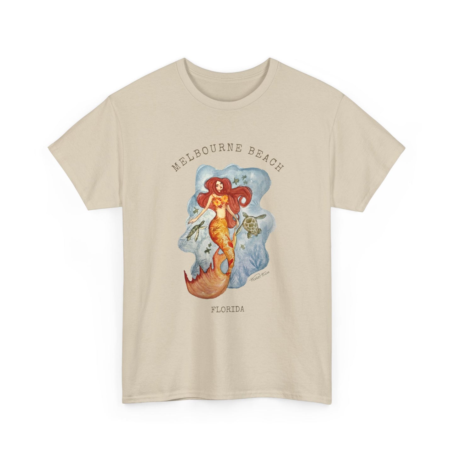 Melbourne Beach Mermaid Tee — Vintage Florida Beach Graphic T-Shirt - Florida Mermaid Series