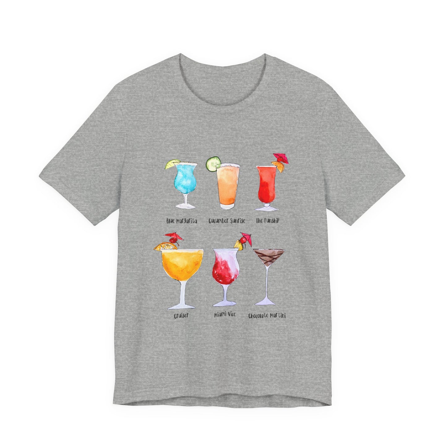 Colorful cruise Cocktail Graphic Tee, Summer Vibes T-Shirt, Fun Drink Lover's Apparel, cruise shirt, Gift for Bartenders, Vacation t shirt, Party Shirt