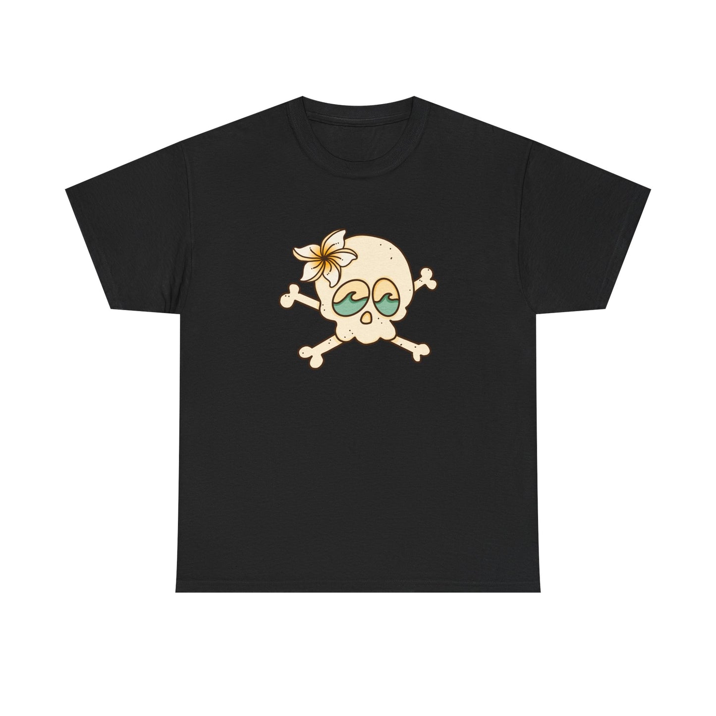 Beach Bum Unisex Tee - Skull and Wave Design