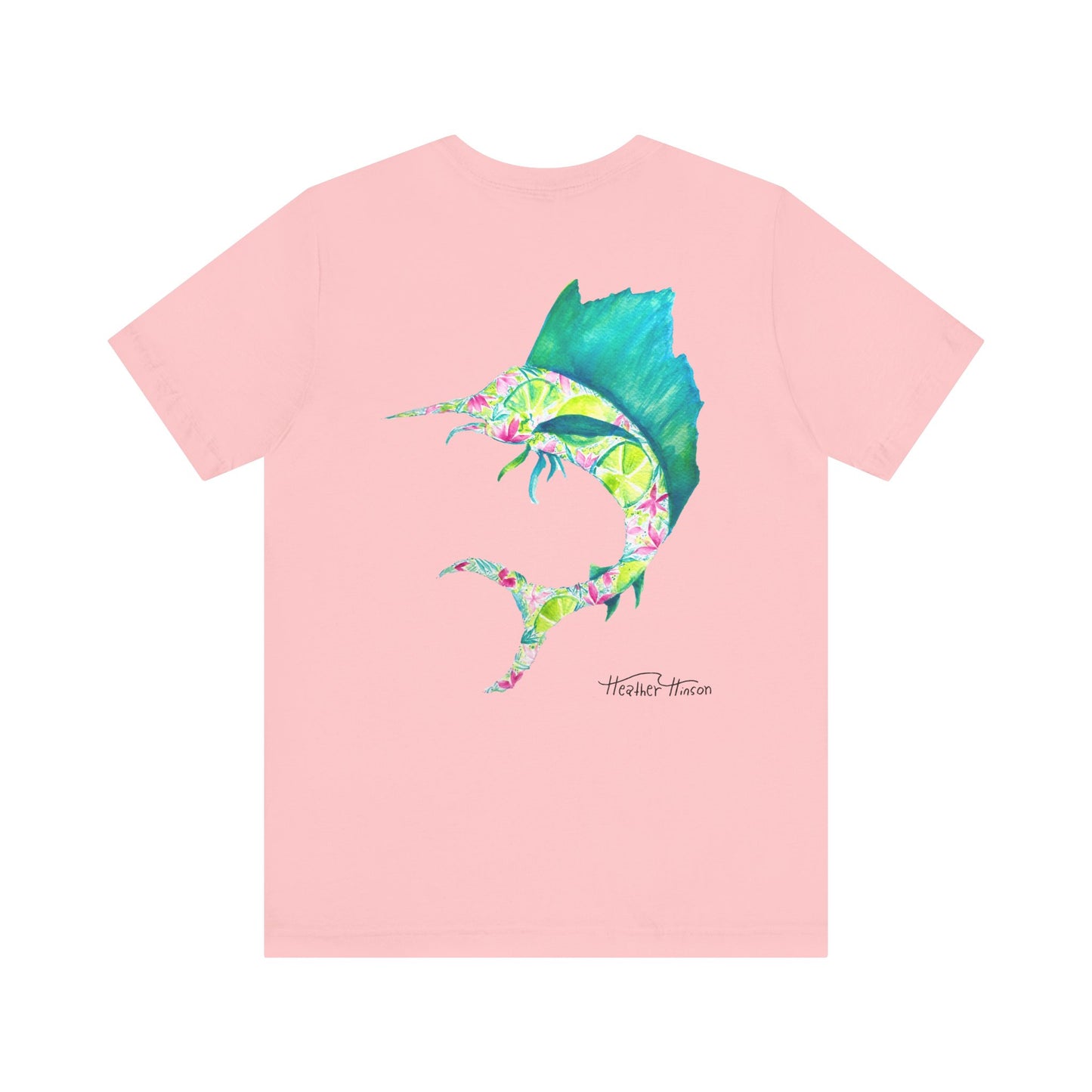 T-Shirt with Vibrant Marlin Design, sailfish, lime, Fishing Lover's Tee, Nautical Themed Shirt, Gift for Anglers, Summer Casual Wear