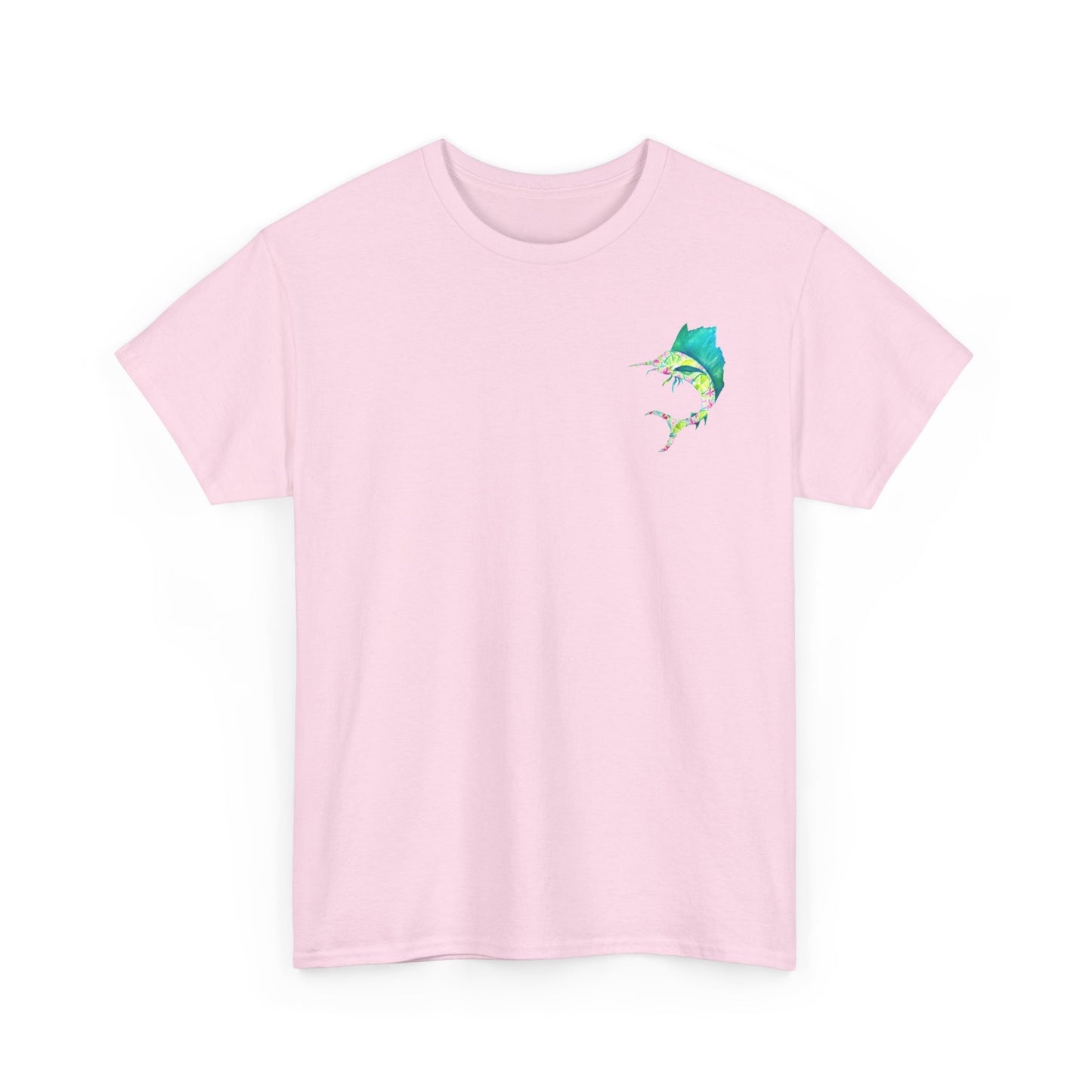 Tropical Sailfish Unisex Tee - Ocean and Floral Design