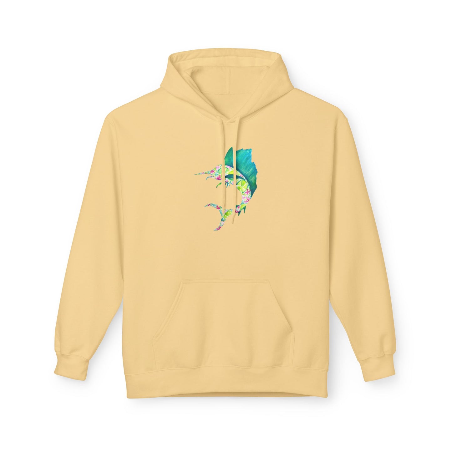 Colorful Marlin Hoodie, Fishing Apparel, Gift for Anglers, Sailfish, Floral, Summer Vibes, Beachwear, Unisex Hoodie, Graphic Sweatshirt
