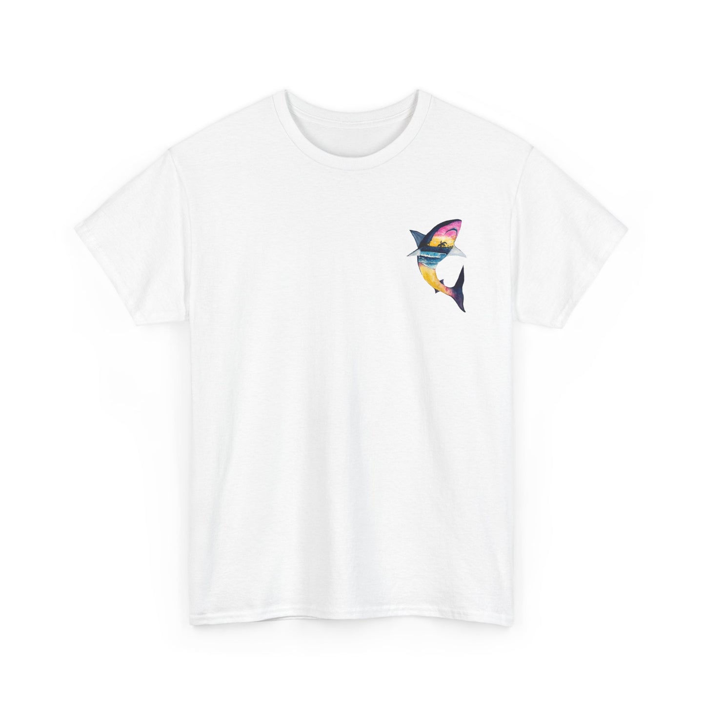 Sunset White Shark Tee