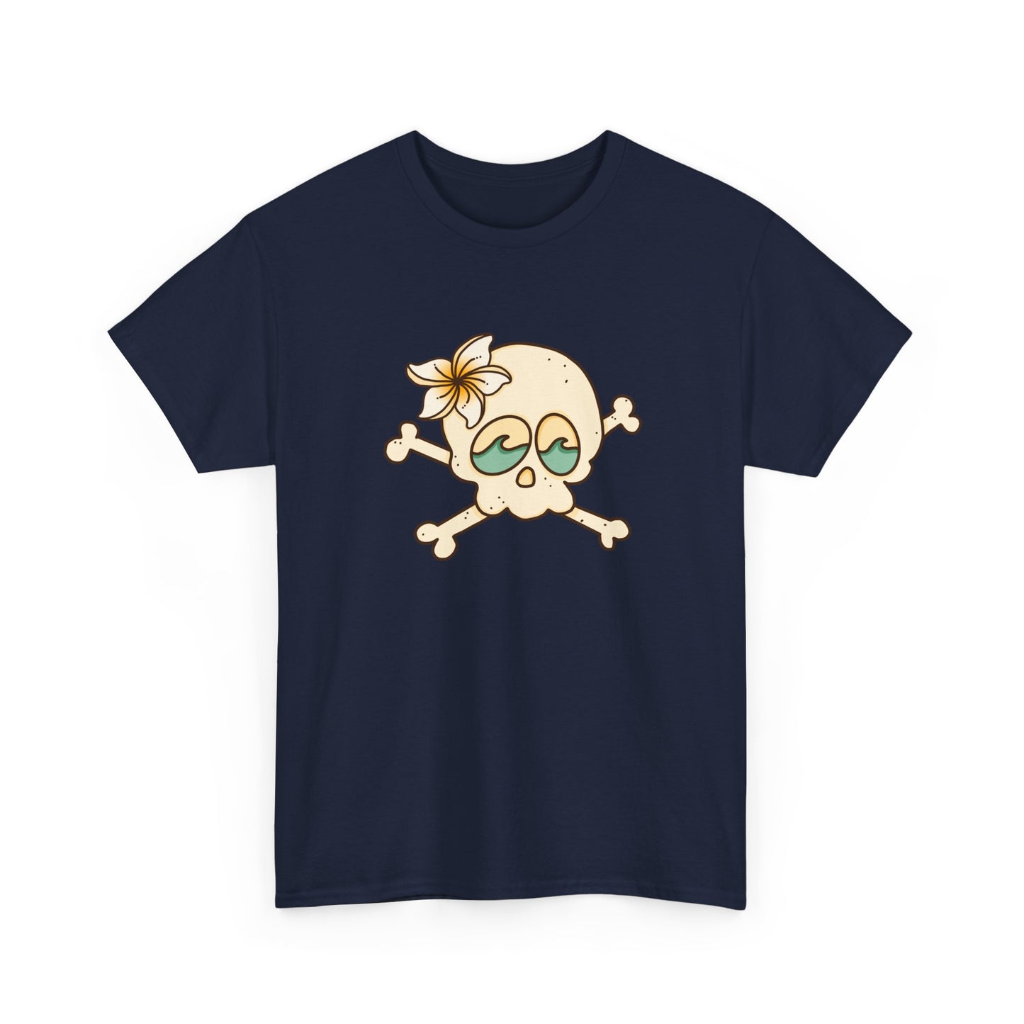 Beach Bum Unisex Tee - Skull and Wave Design