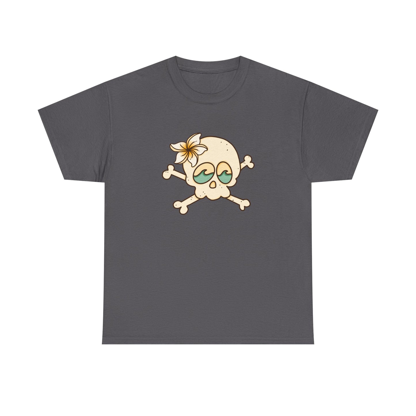 Beach Bum Unisex Tee - Skull and Wave Design