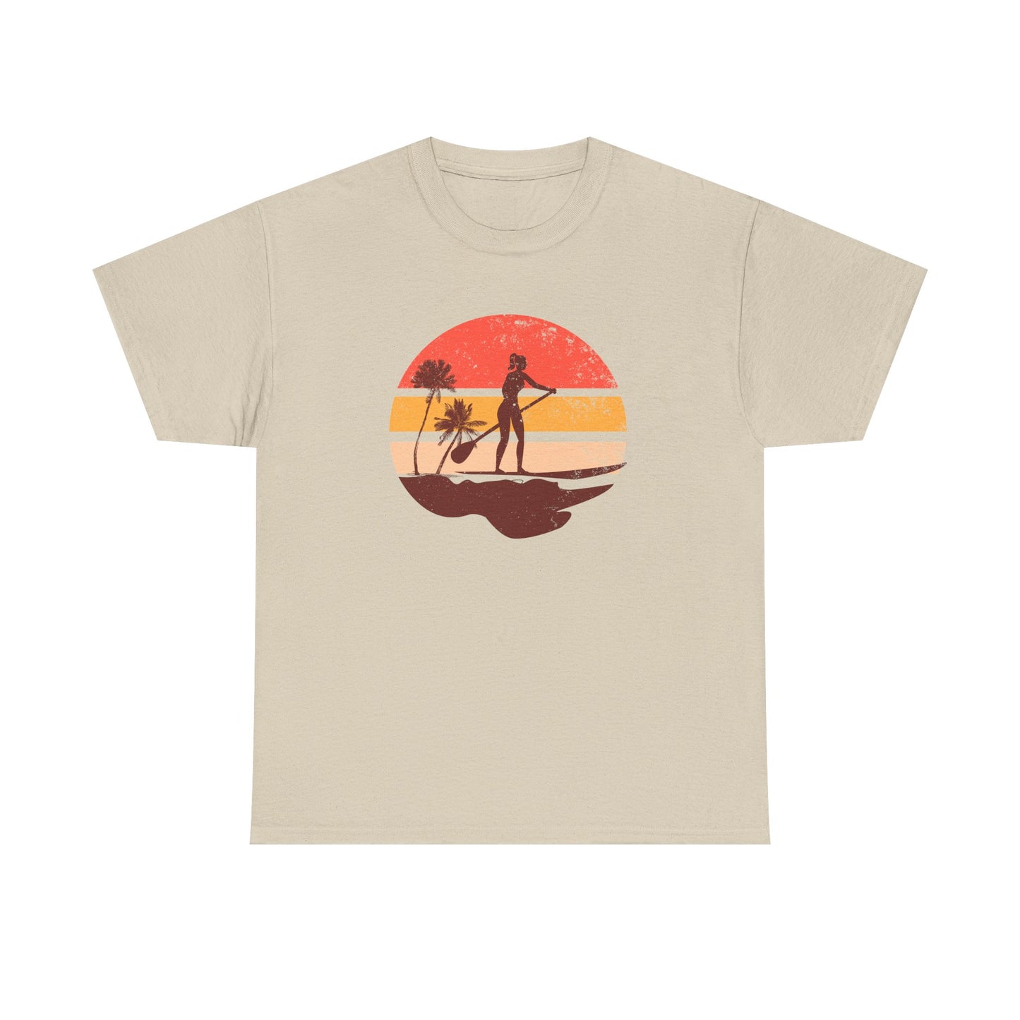 Sunset Palm Tree Paddle Board Tee