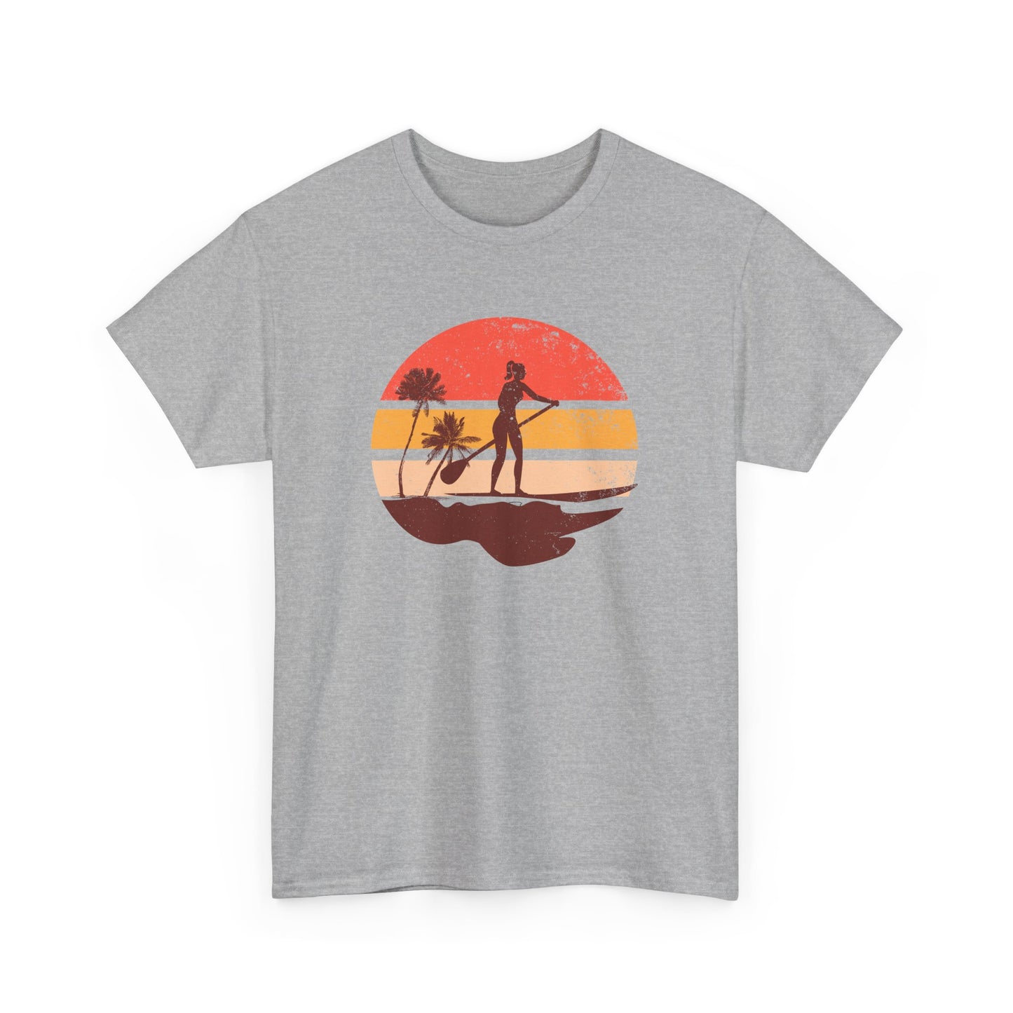 Sunset Palm Tree Paddle Board Tee