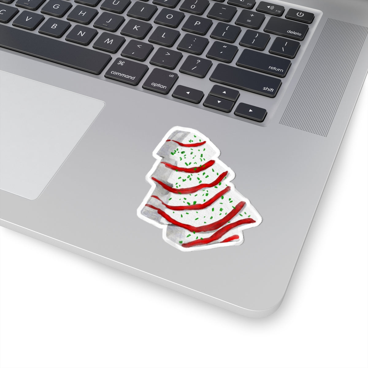 christmas tree cake watercolor sticker