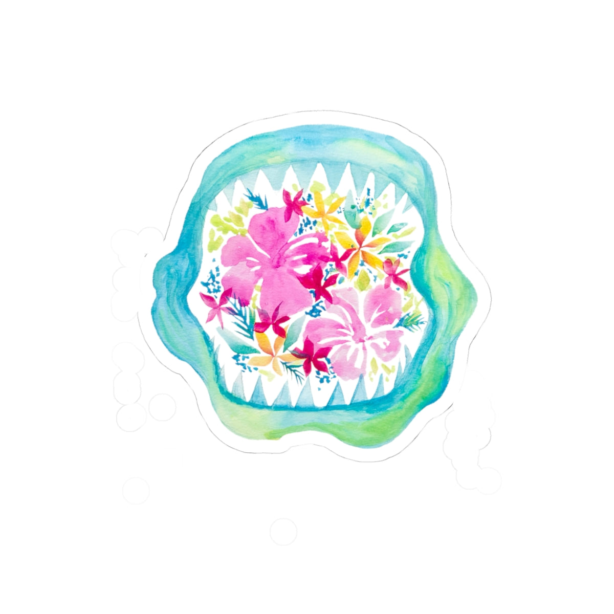 shark teeth with hibiscus flowers